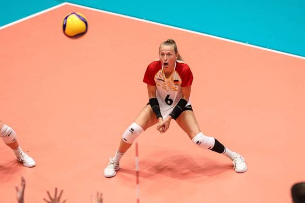 CEV EuroVolley 2023: Aserbaidschan - Deutschland; Castello Düsseldorf Deutschland, 19.08.2023 Antonia STAUTZ (GER, 6) - CEV EuroVolley 2023: Aserbaidschan - Deutschland; Castello Düsseldorf Deutschland 19.08.2023 in Düsseldorf. Copyright: xBEAUTIFULxSPORTS KennyxBeelex