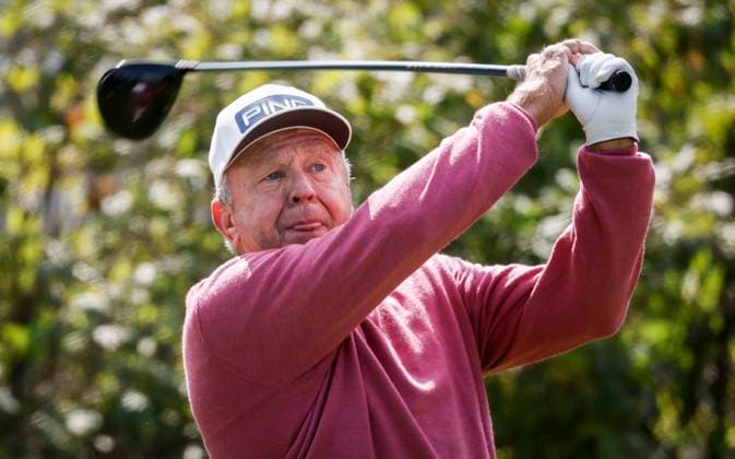 August 19, 2023, Calgary, AB, CANADA: Billy Mayfair, of the United States, hits from the second tee during round two of the PGA, Golf Herren Tour Champions Shaw Charity Classic golf event in Calgary, Alta., Saturday, Aug. 19, 2023. Billy Mayfair  - ZUMAc35_ 20230819_zaf_c35_003 Copyright: xJeffxMcintoshx