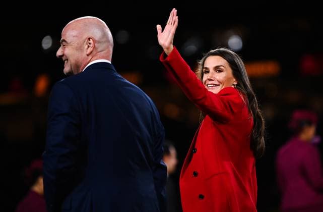 Mandatory Credit: Photo by Morgan Hancock Shutterstock (14058837ju) Queen Letizia of Spain and Gianni Infantino President of FIFA Spain Women v England Women, FIFA Women s World Cup, Final, Stadium Australia, Sydney, Australia - 20 Aug 2023 Spain Women v England Women, FIFA Women s World Cup, Final, Stadium Australia, Sydney, Australia - 20 Aug 2023 Copyright: xMorganxHancock Shutterstockx 14058837ju