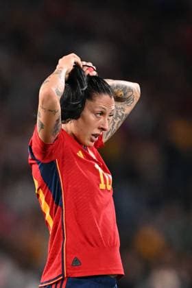 200823 KAI SCHWOERER Jennifer Hermoso of Spain reacts during the FIFA Women s World Cup Final match between Spain and England at Stadium Australia on August 20, 2023 in Sydney, Australia. 200823-CPL-ESPvENG-037