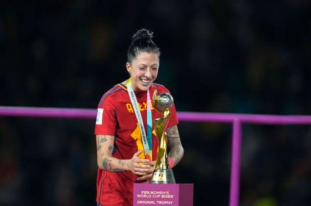 August 20 2023: Jennifer Hermoso (Spain) with the the World Cup trophy during a FiFA Womens World Cup Final game, Spain versus England, at Olympic Stadium, Sydney, Australia. CSM Sydney Australia - ZUMAc04_ 20230820_zma_c04_309 Copyright: xKimxPricex