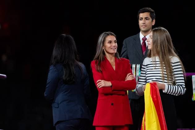 Letizia Ortiz Rocasolano Koenigin von Spanien mit Tochter Prinzessin Sofia de Borbon y Ortiz bei der Siegerehrung, AUS, Spanien vs England, FIFA Frauen Fussball Weltmeisterschaft Australien 2023, Finale, 20.08.2023 AUS, Spanien vs England, FIFA Frauen Fussball Weltmeisterschaft Australien 2023, Finale, 20.08.2023 Sydney Copyright: xEibner-Pressefoto Memmlerx EP_MMR