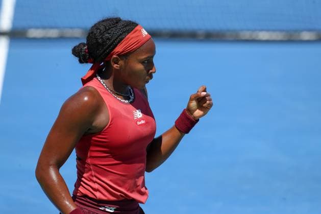 CINCINNATI, OH - AUGUST 20: Coco Gauff of the United States reacts during the final round at the Western & Southern Open at Lindner Family Tennis Center on August 20, 2023 in Mason, Ohio. (Photo by Ian Johnson Icon Sportswire) TENNIS: AUG 20 Western & Southern Open EDITORIAL USE ONLY Icon230820009