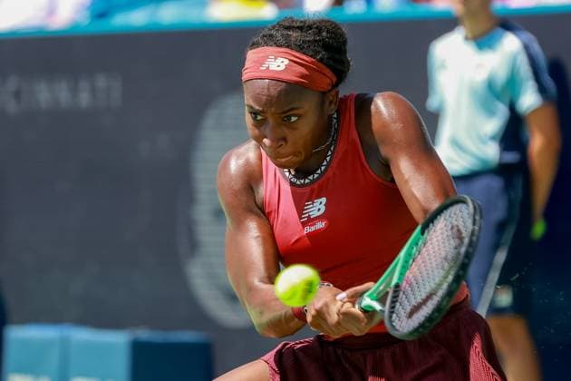 August 20, 2023, Mason, Ohio, USA: Coco Gauff (USA) hits a two-handed backhand during SundayÃ¢â‚¬â ¢s final round of the Western and Southern Open at the Lindner Family Tennis Center, Mason, Oh. Mason USA - ZUMAs304 20230820_zaf_s304_003 Copyright: xScottxStuartx