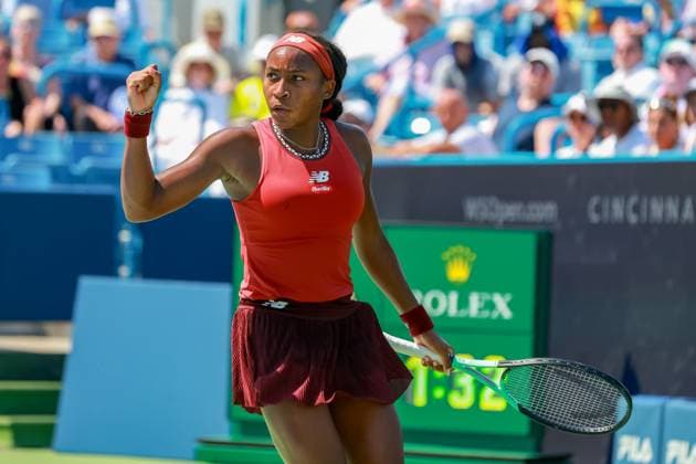 August 20, 2023, Mason, Ohio, USA: Coco Gauff (USA) reacts to a shot during SundayÃ¢â‚¬â ¢s final round of the Western and Southern Open at the Lindner Family Tennis Center, Mason, Oh. Mason USA - ZUMAs304 20230820_zaf_s304_011 Copyright: xScottxStuartx