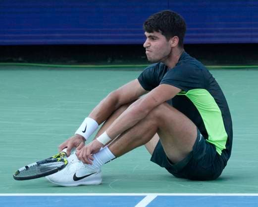 August 20, 2023: Carlos Alcaraz (ESP) loses to Novak Djokovic (SRB), 6-7, 7-6 at the Western & Southern Open being played at Lindner Family Tennis Center in Mason, Ohio, {USA} Ã‚ Tennisclix Cal Media Mason USA - ZUMAc04_ 20230820_zma_c04_414 Copyright: xLesliexBillmanx