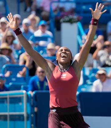 August 20, 2023, Mason, Ohio, USA: COCO GAUFF (USA) celebrates after defeating Karolina Muchova (CZE) 6-3, 6-4, at the Western & Southern Open final at Lindner Family Tennis Center in Mason, Ohio. Mason USA - ZUMAc04_ 20230820_zma_c04_335 Copyright: xLesliexBillmanx