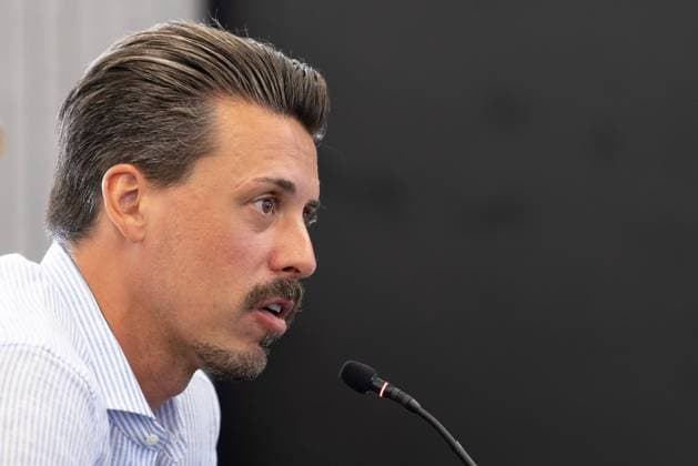 DFB-Pressekonferenz Sandro Wagner ist Mitglied des neuen Kompetenzteams des DFB. Pressekonferenz des DFB am 21. August 2023 in Frankfurt am Main., Frankfurt am Main Hessen Deutschland DFB-Campus