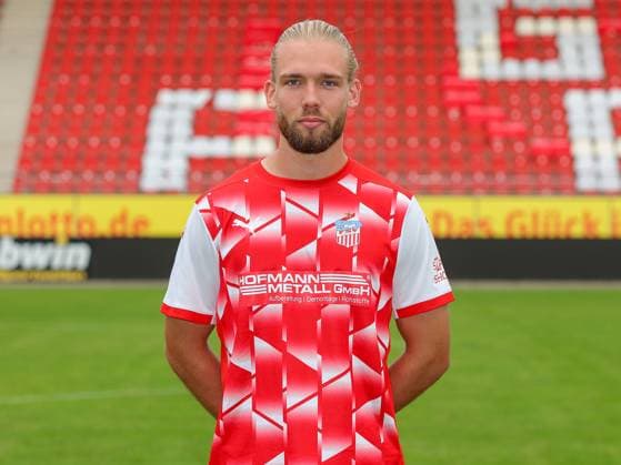Teampraesentation FSV Zwickau Regionalliga Nordost FSV Zwickau, Regionalliga Nordost, Porträttermin 2023 2024, Zwickau 21.08.2023, GGZ Arena, Fußball , Im Bild: Felix Schlüsselburg Schluesselburg ,