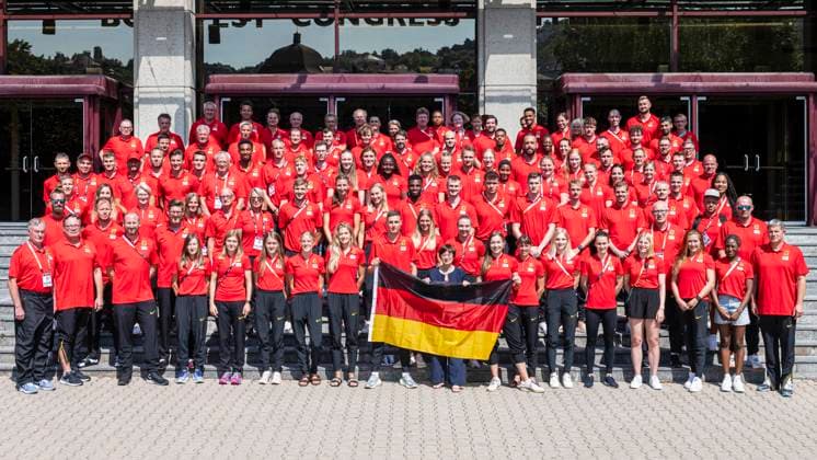 Sport Themen der Woche KW34 Sport Bilder des Tages Teamsitzung Deutsches TEAM, DLV HUN, Leichtathletik, Athletics, World Athletics Championships Budapest 23, Leichtathletik Weltmeisterschaften, 22.08.2023, HUN, Leichtathletik, Athletics, World Athletics Championships Budapest 23, Leichtathletik Weltmeisterschaften, 22.08.2023 Budapest *** Team Meeting German TEAM, DLV HUN, Athletics, Athletics, World Athletics Championships Budapest 23, World Athletics Championships, 22 08 2023, HUN, Athletics, Athletics, World Athletics Championships Budapest 23, World Athletics Championships, 22 08 2023 Budapest Copyright: xJanxPapenfussx EP_JPS