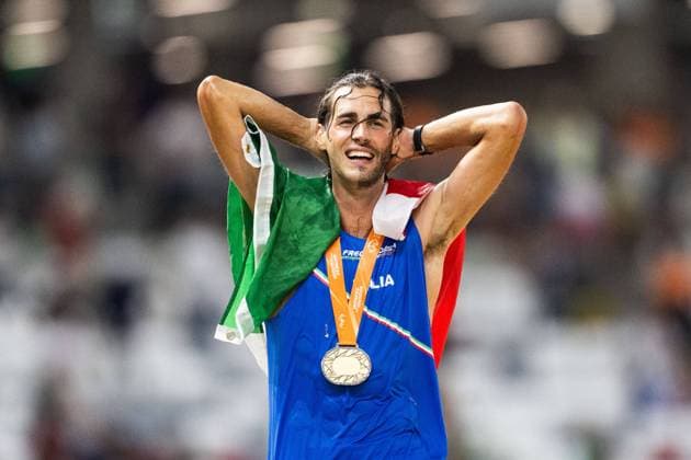 Bilder des Jahres 2023, Sport 08 August Sport Themen der Woche KW34 Sport Bilder des Tages 230822 Gianmarco Tamberi of Italy celebrates after men?s high jump final during day 4 of the 2023 World Athletics Championships on August 22, 2023 in Budapest. Photo: Vegard Grott BILDBYRAN kod VG JM0520 bbeng friidrott athletics friidrett 2023 world athletics championships world athletics championships budapest23 friidrotts-vm friidretts-vm vm jubel *** 230822 Gianmarco Tamberi of Italy celebrates after men?s high jump final during day 4 of the 2023 World Athletics Championships on August 22, 2023 in Budapest Photo Vegard Grott BILDBYRAN kod VG JM0520 bbeng friidrott athletics friidrett 2023 world athletics championships world athletics championships budapest23 friidrotts vm friidretts vm vm jubel  Copyright: VEGARDxGRoTT BB230822VG079