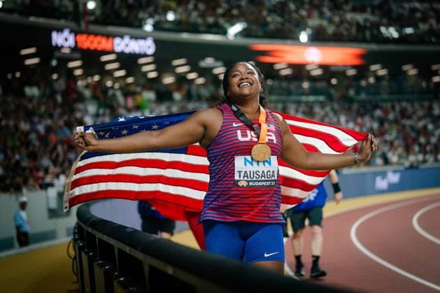 Sport Themen der Woche KW34 Sport Bilder des Tages World Athletics Championships Budapest 23; Hungary, 22.08.2023 Laulauga Tausaga (USA United States) during the Discus Throw on Day 4 of the World Athletics Championships Budapest 23 at the National Athletics Centre in Budapest, Hungary on August 22, 2023. *** World Athletics Championships Budapest 23 Hungary, 22 08 2023 Laulauga Tausaga USA United States during the Discus Throw on Day 4 of the World Athletics Championships Budapest 23 at the National Athletics Centre in Budapest, Hungary on August 22, 2023 Copyright: xBEAUTIFULxSPORTS Flatemerschx