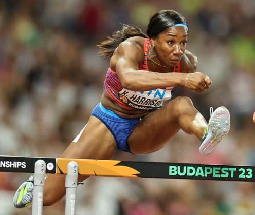 Sport Themen der Woche KW34 Sport Bilder des Tages ATHLETICS - World Athletics Championships Budapest 2023 BUDAPEST,HUNGARY,23.AUG.23 - ATHLETICS - World Athletics Championships, 100m Hurdles Women, Semi-Final, Final. Image shows Kendra Harrison (USA).  GEPAxpictures xWolfgangxGrebien