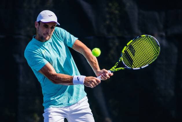 August 23, 2023: Aleksandar Vukic returns the ball during the third round of the 2023 Winston-Salem Open at Wake Forest Tennis Complex in Wnston-Salem, NC. ( ) Wnston-Salem United States - ZUMAc04_ 20230823_zma_c04_031 Copyright: xScottxKinserx