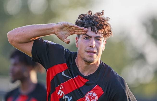 Fussball - RL SW - Eintracht Frankfurt II - FC 08 Homburg - 23.08.23, 1:0 durch Nacho - Ignacio Ferri Julia (Eintracht), -