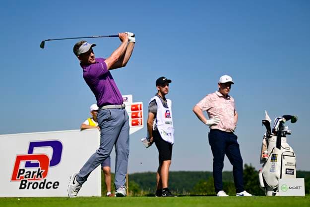 Golf player Luke Donald of Britain in action during the ninth edition of the Czech Masters golf tournament of the European DP World Tour (24-27 August) in Albatross Golf Resort, Vysoky Ujezd, Czech Republic, August 24, 2023. (CTKxPhoto RomanxVondrous) CTKPhotoP2023082404096 CTKPhotoP2023082404096
