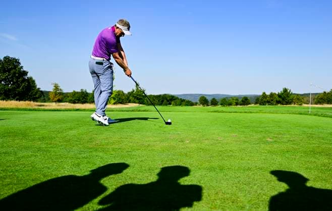 Golf player Luke Donald of Britain in action during the ninth edition of the Czech Masters golf tournament of the European DP World Tour (24-27 August) in Albatross Golf Resort, Vysoky Ujezd, Czech Republic, August 24, 2023. (CTKxPhoto RomanxVondrous) CTKPhotoP2023082404104 CTKPhotoP2023082404104