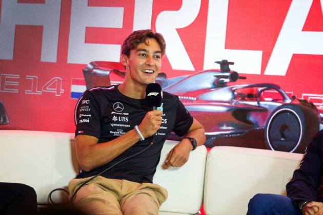RUSSELL George (gbr), Mercedes AMG F1 Team W14, portrait during the 2023 Formula 1 Heineken Dutch Grand Prix, 13th round of the 2023 Formula One World Championship, WM, Weltmeisterschaft from August 25 to 28, 2023 on the Zandvoort Circuit, in Zandvoort, Netherlands - F1 - DUTCH GRAND PRIX 2023 DPPI Panoramic  00123030_G0OD8659