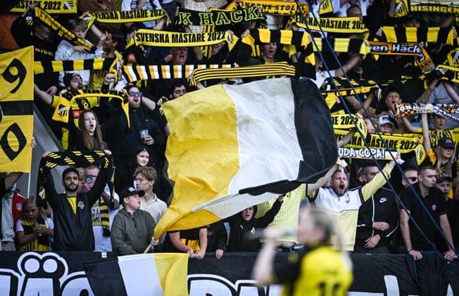 Hacken s supporters during the UEFA Europa League play-off, first leg match, between BK Hacken and Aberdeen FC at Hisingen Arena in Gothenburg, Sweden, on Aug. 24, 2023. GOTHENBURG SWEDEN SOCCER x9200x