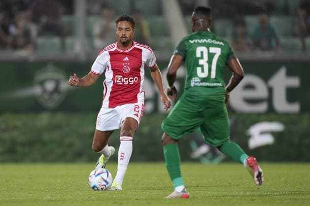 RAZGRAD, Bulgaria, 24-08-2023, football, Huvepharma Arena, Europa Leageu qualification, season 2023 2024, during the match Ludogorets - Ajax, Ajax player Devyne Rensch Ludogorets - Ajax  x22053981x Copyright: