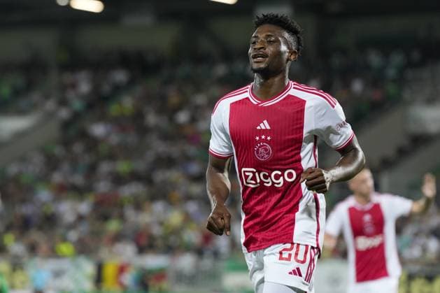 RAZGRAD, Bulgaria, 24-08-2023, football, Huvepharma Arena, Europa Leageu qualification, season 2023 2024, during the match Ludogorets - Ajax, Ajax player Mohammed Kudus celebrating the 0-2 Ludogorets - Ajax  x22054035x Copyright: