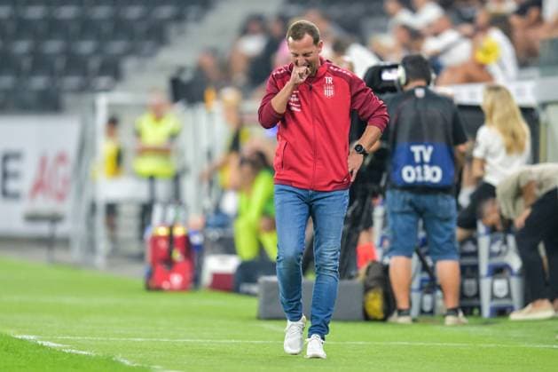 SOCCER - UEFA EL, LASK vs Zrinjski LINZ,AUSTRIA,24.AUG.23 - SOCCER - UEFA Europa League, qualification, Linzer ASK vs HSK Zrinjski Mostar. Image shows head coach Thomas Sageder (LASK).  GEPAxpictures xChristianxMoser