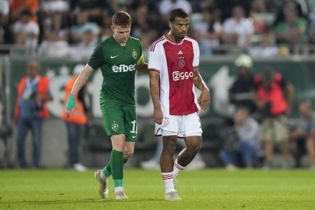 RAZGRAD, Bulgaria, 24-08-2023, football, Huvepharma Arena, Europa League qualification, season 2023 2024, during the match Ludogorets - Ajax, Ajax player Owen Wijndal Ludogorets - Ajax  x22054732x Copyright: