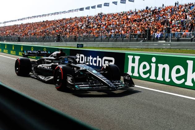 63 George Russell (GBR, Mercedes-AMG Petronas F1 Team), F1 Grand Prix of the Netherlands at Circuit Zandvoort on August 25, 2023 in Zandvoort, Netherlands. (Photo by HOCH ZWEI) Zandvoort Netherlands