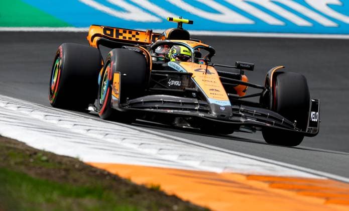 4 Lando Norris (GBR, McLaren F1 Team), F1 Grand Prix of the Netherlands at Circuit Zandvoort on August 25, 2023 in Zandvoort, Netherlands. (Photo by HOCH ZWEI) Zandvoort Netherlands