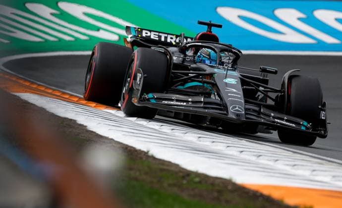 63 George Russell (GBR, Mercedes-AMG Petronas F1 Team), F1 Grand Prix of the Netherlands at Circuit Zandvoort on August 25, 2023 in Zandvoort, Netherlands. (Photo by HOCH ZWEI) Zandvoort Netherlands