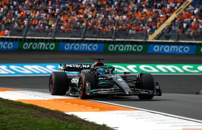 63 George Russell (GBR, Mercedes-AMG Petronas F1 Team), F1 Grand Prix of the Netherlands at Circuit Zandvoort on August 25, 2023 in Zandvoort, Netherlands. (Photo by HOCH ZWEI) Zandvoort Netherlands