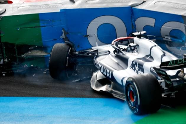 Crash of 3 Daniel Ricciardo (AUS, Scuderia AlphaTauri), F1 Grand Prix of the Netherlands at Circuit Zandvoort on August 25, 2023 in Zandvoort, Netherlands. (Photo by HOCH ZWEI) Zandvoort Netherlands