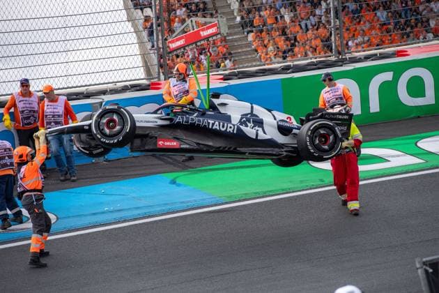 Formel 1 GP Holland Zandvoort. Freitag, 25.08.2023 Unfall zwischen Daniel Ricciardo und Oscar Piastri in FP2; Formel 1 GP Holland Zandvoort. Freitag, 25.08.2023 Copyright: xBEAUTIFULxSPORTS Erlhofx