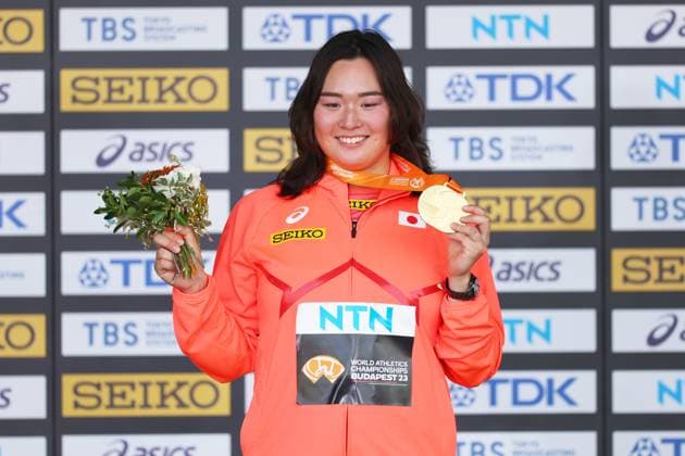 Haruka Kitaguchi (JPN), AUGUST 26, 2023 - Athletics : World Athletics Championships Budapest 2023 Women s Javelin Throw Medal Ceremony at National Athletics Centre, Budapest, Hungary. Noxthirdxpartyxsales  (227282522)