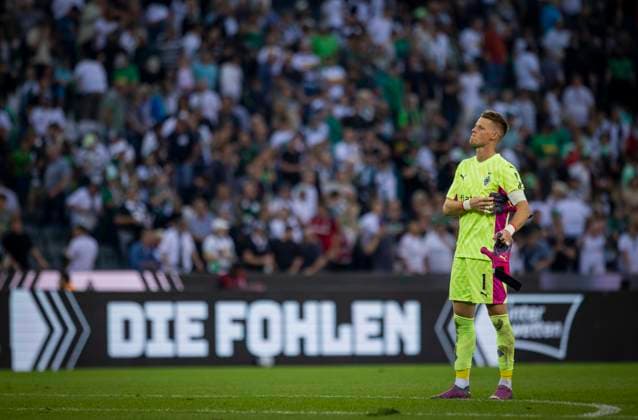 Moenchengladbach, Germany. 26th Aug, 2023. Torwart Jonas Omlin (BMG) Borussia Mönchengladbach - Bayer Leverkusen 26.08.2023