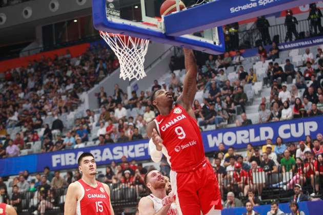 August 27, 2023: JAKARTA, INDONESIA Ã¢â‚¬ AUGUST 27: RJ Barret (L) of Canada lay up shoot on Canada vs Lebanon game during 2023 FIBA Basketball World Cup in Jakarta, Indonesia on August 27, 2023. The 2023 FIBA Basketball World Cup will held on August 25 until September 10, 2023 in Jakarta - Indonesia, Manila - Philipines dan Okinawa Ã¢â‚¬ Japan.. Copyright: xYulixSeperi SijorixImagesx