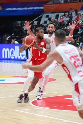 August 27, 2023: JAKARTA, INDONESIA Ã¢â‚¬ AUGUST 27: Nickeil Alexander-Walker (L) of Canada challenge by Lebanon players on Canada vs Lebanon game during 2023 FIBA Basketball World Cup in Jakarta, Indonesia on August 27, 2023. The 2023 FIBA Basketball World Cup will held on August 25 until September 10, 2023 in Jakarta - Indonesia, Manila - Philipines dan Okinawa Ã¢â‚¬ Japan.. Copyright: xYulixSeperi SijorixImagesx