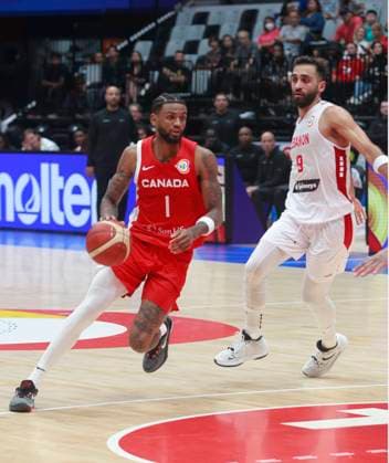 August 27, 2023: JAKARTA, INDONESIA Ã¢â‚¬ AUGUST 27: Nickeil Alexander-Walker (L) of Canada challenge by Sergio El Darwich (R) of Lebanon on Canada vs Lebanon game during 2023 FIBA Basketball World Cup in Jakarta, Indonesia on August 27, 2023. The 2023 FIBA Basketball World Cup will held on August 25 until September 10, 2023 in Jakarta - Indonesia, Manila - Philipines dan Okinawa Ã¢â‚¬ Japan.. Copyright: xYulixSeperi SijorixImagesx