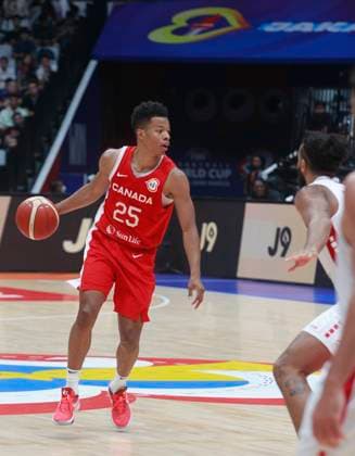 August 27, 2023: JAKARTA, INDONESIA Ã¢â‚¬ AUGUST 27: Trae Bell-Haynes of Canada dribling on Canada vs Lebanon game during 2023 FIBA Basketball World Cup in Jakarta, Indonesia on August 27, 2023. The 2023 FIBA Basketball World Cup will held on August 25 until September 10, 2023 in Jakarta - Indonesia, Manila - Philipines dan Okinawa Ã¢â‚¬ Japan.. Copyright: xYulixSeperi SijorixImagesx