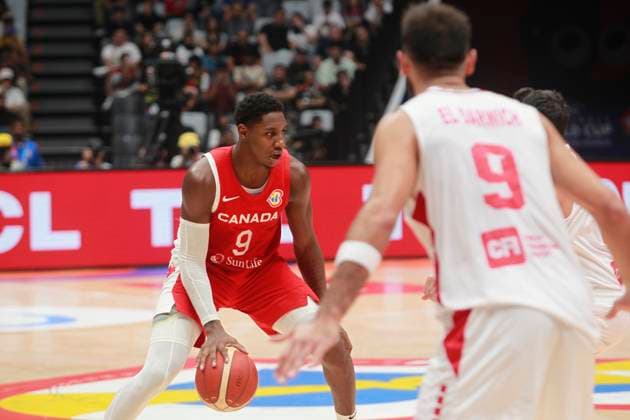 August 27, 2023: JAKARTA, INDONESIA Ã¢â‚¬ AUGUST 27: RJ Barret (L) of Canada on Canada vs Lebanon game during 2023 FIBA Basketball World Cup in Jakarta, Indonesia on August 27, 2023. The 2023 FIBA Basketball World Cup will held on August 25 until September 10, 2023 in Jakarta - Indonesia, Manila - Philipines dan Okinawa Ã¢â‚¬ Japan.. Copyright: xYulixSeperi SijorixImagesx