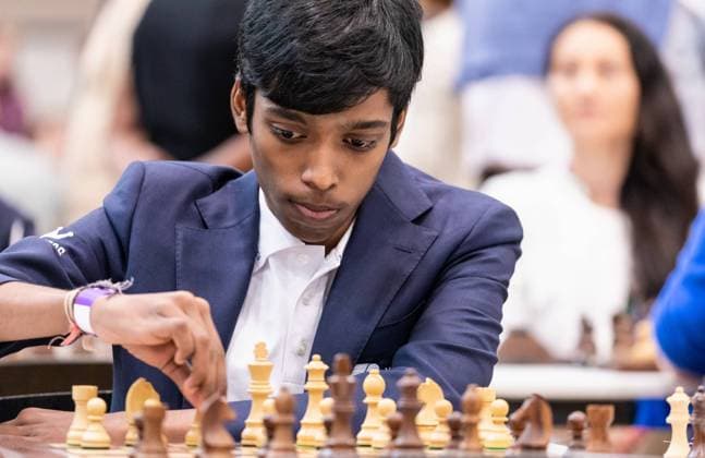 Bilder des Jahres 2023, Sport 08 August Sport Themen der Woche KW34 Sport Bilder des Tages Blitz-Schach Team Weltmeisterschaft; Rheinterasse Düsseldorf Deutschland, 27.08.2023 Rameshbabu PRAGGNANANDHAA (Team WR Chess) bei der FIDE Team-WM im Blitz-Schach in Düsseldorf am 27. August 2023 *** Blitz Chess Team World Championship Rheinterasse Düsseldorf Germany, 27 08 2023 Rameshbabu PRAGGNANANDHAA Team WR Chess at the FIDE Team World Championship in Blitz Chess in Düsseldorf on 27 August 2023 Copyright: xBEAUTIFULxSPORTS Meurerx
