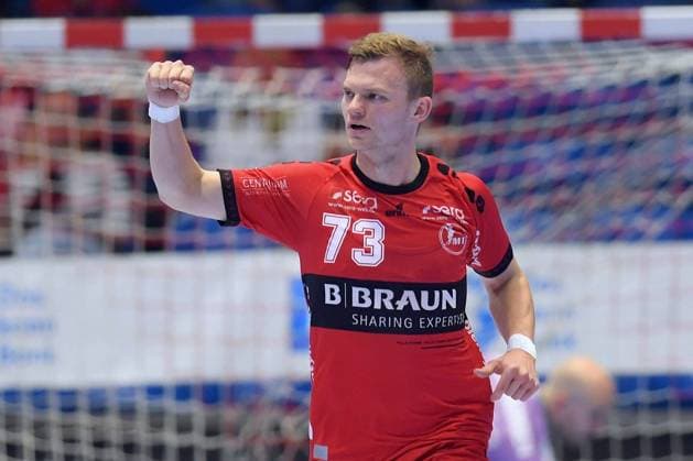 Jubel bei Timo Kastening (MT Melsungen 73) , GER, MT Melsungen - Frisch Auf Goeppingen, Handball, 1. Bundesliga Maenner, 27.08.2023, GER, MT Melsungen - Frisch Auf Goeppingen, Handball, 1. Bundesliga Maenner, 27.08.2023 Kassel Copyright: xEibner-Pressefotox-xRolandxSippelx EP_RSL