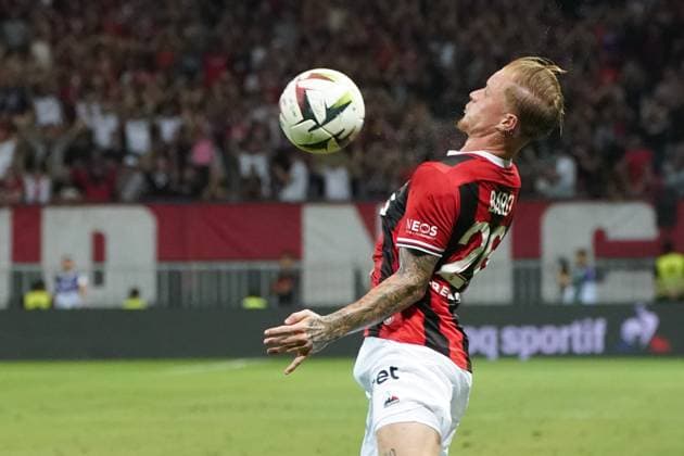 Melvin Bard (OGC Nice) FOOTBALL : OGC Nice vs Lyon - Ligue 1 Uber Eats - Nice - 027 08 2023 NorbertScanella Panoramic 