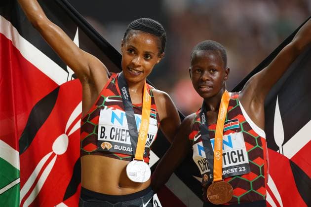 Sport Themen der Woche KW34 Sport Bilder des Tages (L to R) Beatrice Chepkoech, Faith Cherotich (KEN), AUGUST 27, 2023 - Athletics : World Athletics Championships Budapest 2023 Women s 3000mSC Final at National Athletics Centre, Budapest, Hungary. Noxthirdxpartyxsales  (227411692)