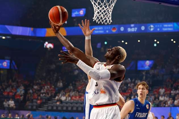 Sport Bilder des Tages 29.08.2023, FIBA Basketball Worldcup, Okinawa (Japan), Deutschland - Finnland, Spieltag 3, Gruppe E. Isaac Bonga (GER, No0) Okinawa Okinawa Arena Okinawa Japan
