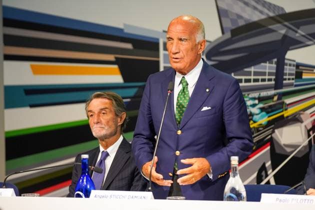 Angelo Sticchi Damiani, president of ACI Italia, during the presentation press conference, PK, Pressekonferenz Formula 1 Pirelli Gran Premio d Italia 2023 on August 29th, 2023 in Monza, Italy. during 2023 GP Formula 1 Pirelli Grand Prix, Gran premio d Italia - Press Conference, Formula 1 Championship in Monza, Italy, August 29 2023 Copyright: xLucaxRossini IPAxSportx xipa-agex xx 0 IPA_IPA39929343