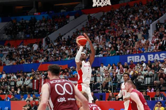 August 29, 2023, Jakarta, Jakarta, Indonesia: JAKARTA, INDONESIA Ã¢â‚¬ AUGUST 29: CanadaÃ¢â‚¬â ¢s Shai Gilgeous-Alexander jump shoot on Canada vs Latvia game during 2023 FIBA Basketball World Cup in Jakarta, Indonesia on August 29 2023. The 2023 FIBA Basketball World Cup will held on August 25 until September 10, 2023 in Jakarta - Indonesia, Manila - Philipines dan Okinawa Ã¢â‚¬ Japan Jakarta Indonesia - ZUMAys1_ 0302388132st Copyright: xSijorixImagesx