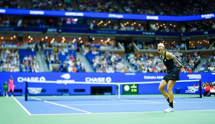 Sport Bilder des Tages Mandatory Credit: Photo by Javier Garcia Shutterstock (14071856em) Greet Minnen celebrates her first round win over Venus Williams US Open Championships 2023, Day Two, USTA National Tennis Center, Flushing Meadows, New York, USA - 29 Aug 2023 US Open Championships 2023, Day Two, USTA National Tennis Center, Flushing Meadows, New York, USA - 29 Aug 2023  Copyright: xJavierxGarcia Shutterstockx 14071856em