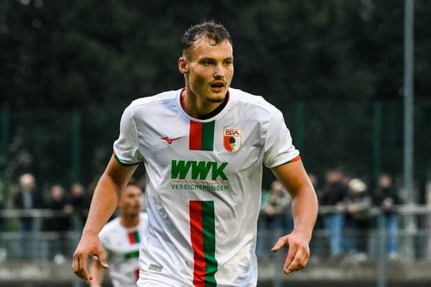 GER, RL Bayern, FC Memmingen vs FC Augsburg II 29.08.2023, Arena, Memmingen, GER, RL Bayern, FC Memmingen vs FC Augsburg II, im Bild Alem Japaur (Augsburg, 11)