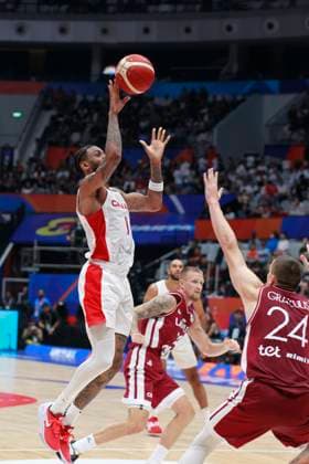 August 29, 2023, Jakarta, Jakarta, Indonesia: JAKARTA, INDONESIA Ã¢â‚¬ AUGUST 29: CanadaÃ¢â‚¬â ¢s Nickeil Alexander-Walker jump shoot on Canada vs Latvia game during 2023 FIBA Basketball World Cup in Jakarta, Indonesia on August 29 2023. The 2023 FIBA Basketball World Cup will held on August 25 until September 10, 2023 in Jakarta - Indonesia, Manila - Philipines dan Okinawa Ã¢â‚¬ Japan Jakarta Indonesia - ZUMAys1_ 20230829_zaf_ys1_037 Copyright: xSijorixImagesx